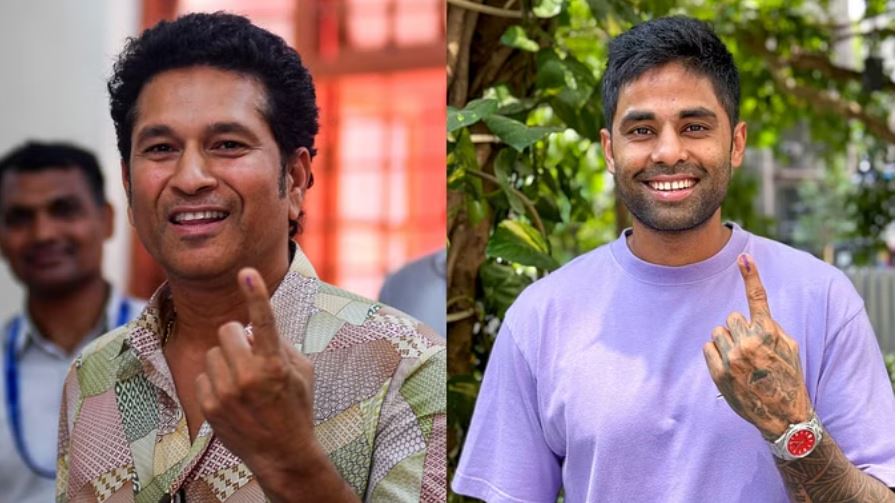 मतदान में बढ़-चढ़कर हिस्सा ले रहे भारतीय खिलाड़ी; सचिन, सूर्यकुमार ने डाला वोट