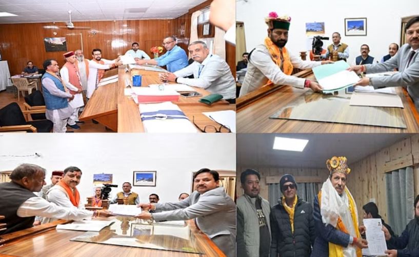 हमीरपुर से अनुराग ठाकुर, शिमला से सुरेश कश्यप और विनोद सुल्तानपुरी ने दाखिल किया नामांकन