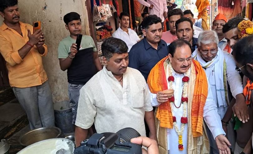 वाराणसी: भाजपा के राष्ट्रीय अध्यक्ष जेपी नड्डा ने बाबा कालभैरव का लिया आशीर्वाद