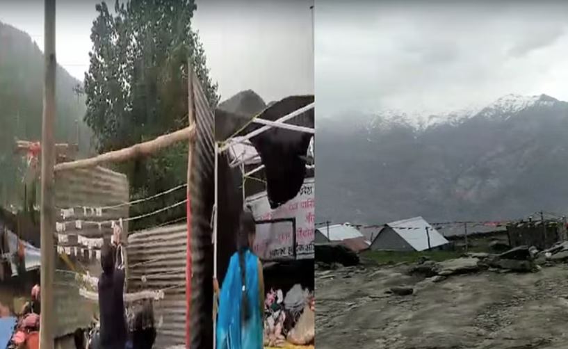 अटल टनल रोहतांग-भरमौर में बर्फबारी, कुल्लू में अंधड़ से उड़ीं अस्थायी दुकानों की छतें