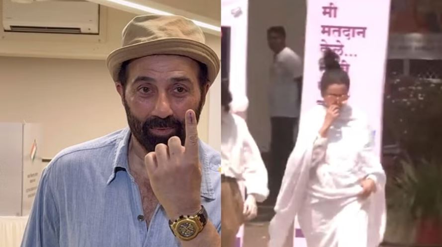 चिलचिलाती धूप में रेखा पहुंचीं मतदान केंद्र, देओल ब्रदर्स ने भी डाला वोट