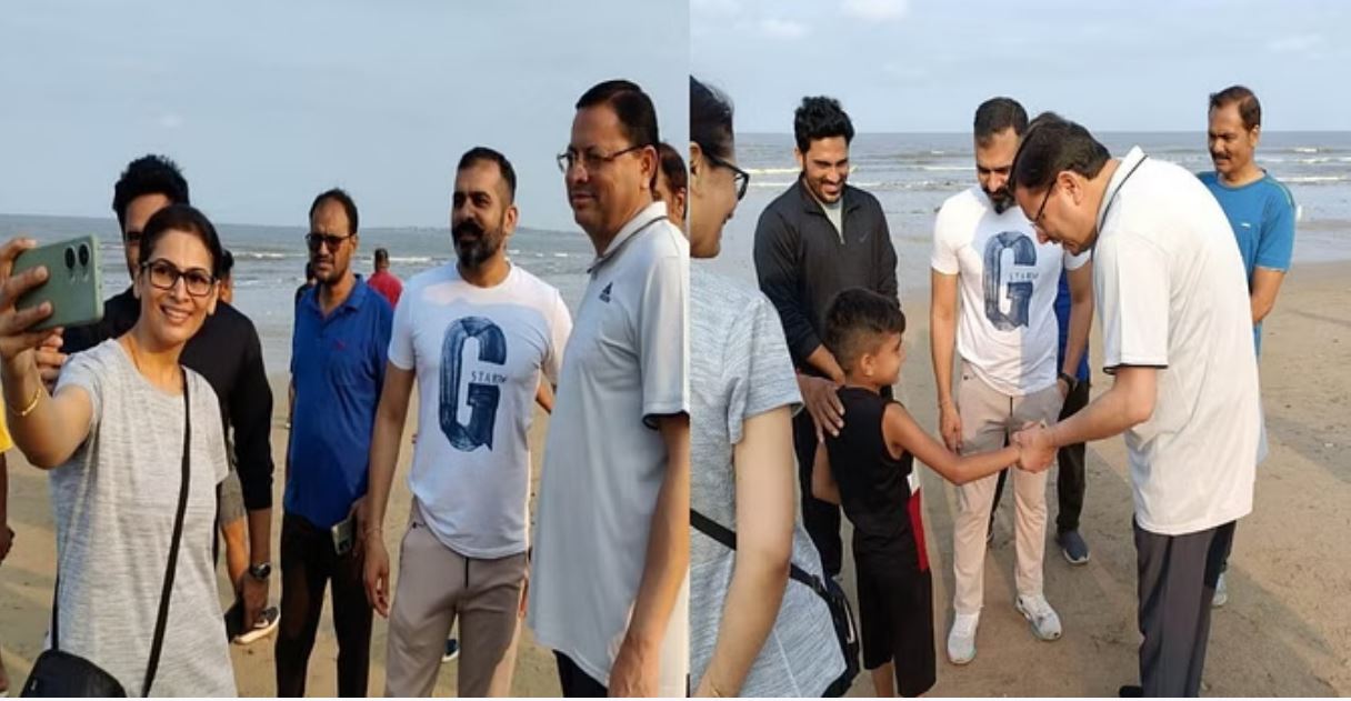 मुंबई जुहू बीच पर मुख्यमंत्री ने खेला बच्चों के साथ क्रिकेट