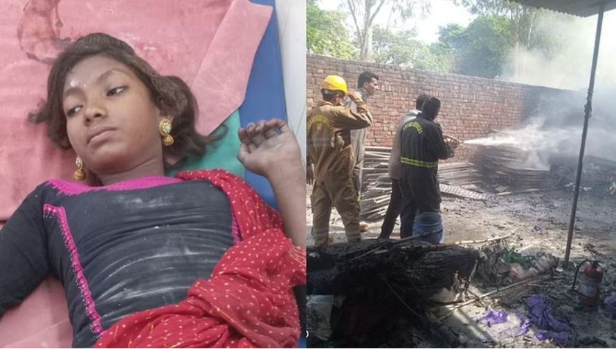 अमरोहा: पटाखा फैक्टरी में विस्फोट के बाद लगी आग, चार मजदूर झुलसे