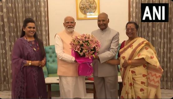 संसदीय दल के नेता चुने जाने के बाद पीएम मोदी ने रामनाथ कोविंद से की मुलाकात