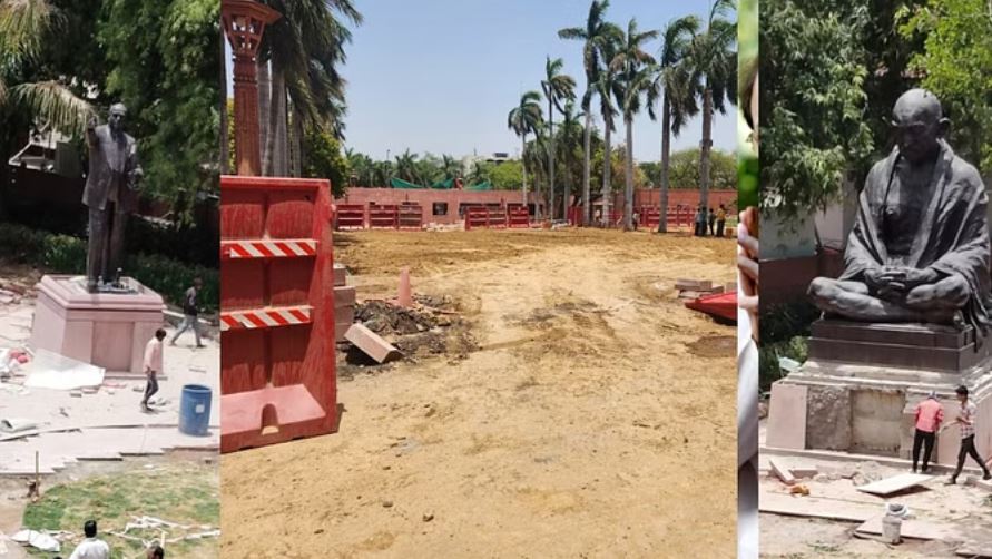 संसद भवन में गांधी-आंबेडकर की प्रतिमा का स्थान बदला, कांग्रेस बोली- दो राज्यों में हार का बदला ले रही भाजपा