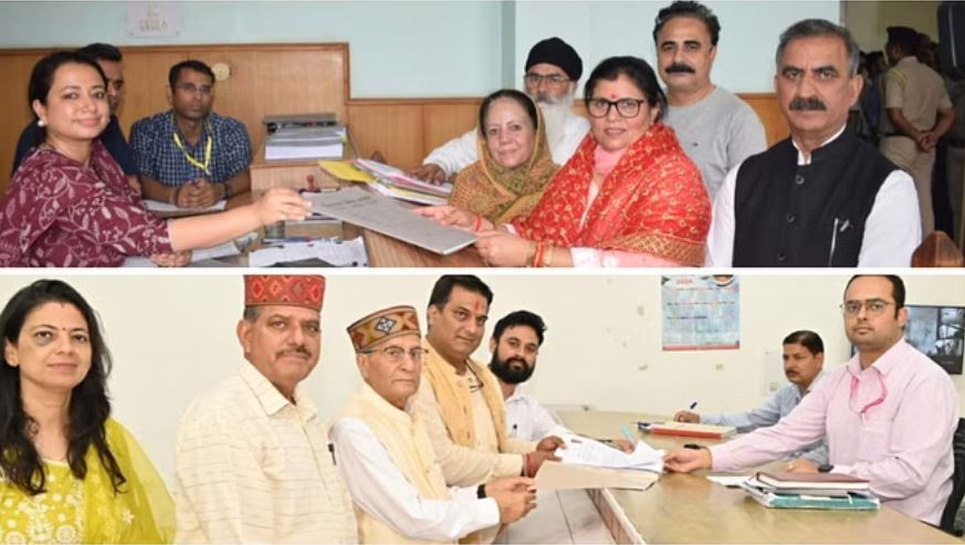 उपचुनाव: देहरा से कमलेश ठाकुर, हमीरपुर से डॉ. पुष्पेंद्र वर्मा ने भरा नामांकन