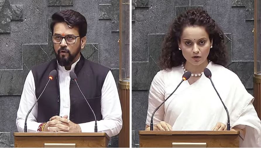 नवनिर्वाचित सांसद अनुराग ठाकुर और कंगना रनौत ने ली शपथ