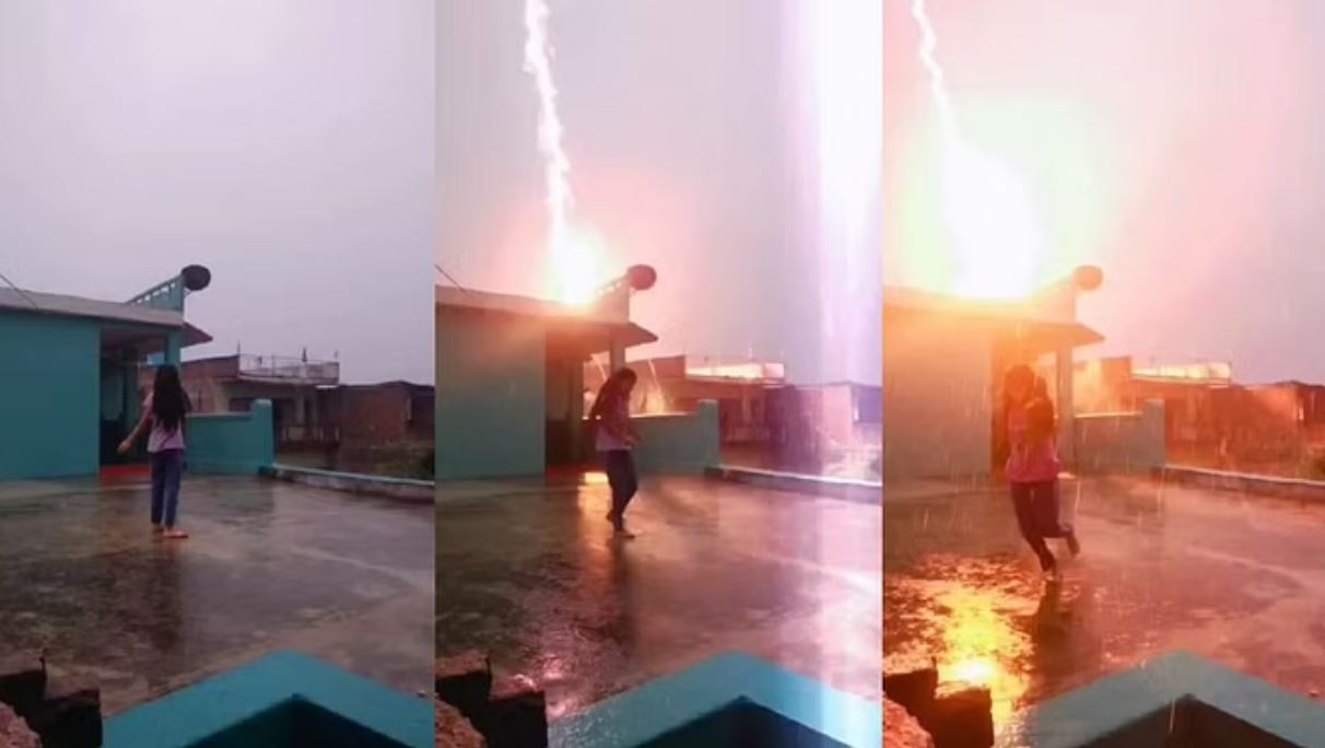 बिहार: लड़की बारिश में बना रही थी रील्स; तभी गिरी बिजली, बाल-बाल बची जिंदगी