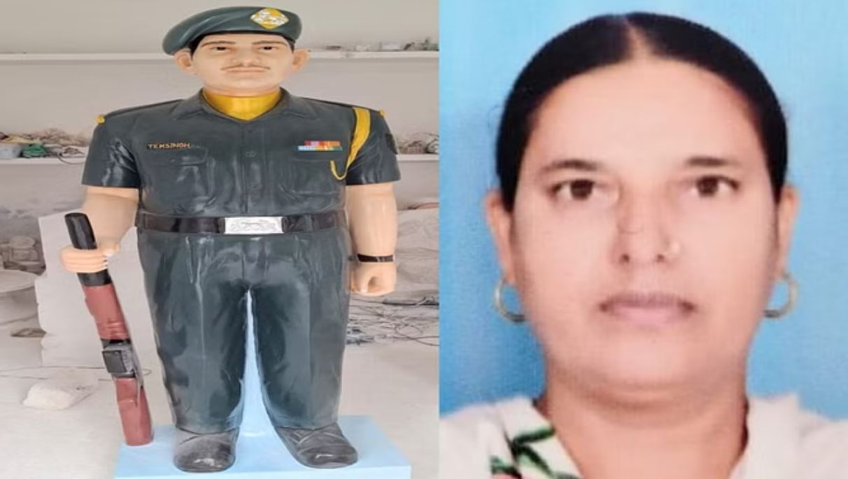 कारगिल दिवस: पत्नी ने अपने खर्चे पर बनाई कारगिल शहीद की मूर्ति