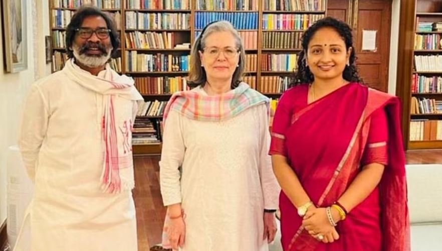 झारखंड के सीएम हेमंत सोरेन ने सोनिया गांधी से की मुलाकात