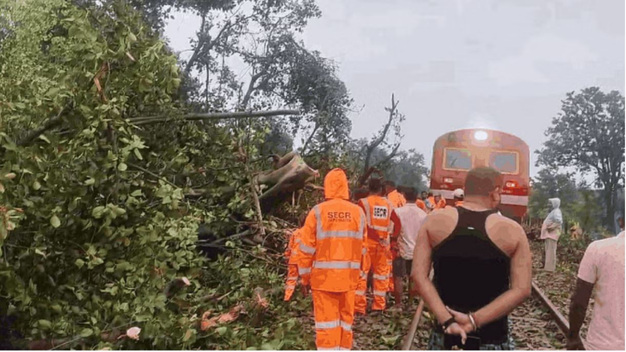 छत्तीसगढ़: पटरी पर गिरा विशालकाय पेड़, पैसेंजर ट्रेन हुई हादसे का शिकार