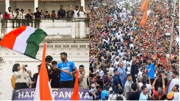 हार्दिक पांड्या का वडोदरा में धमाकेदार स्वागत, निकला रोड शो