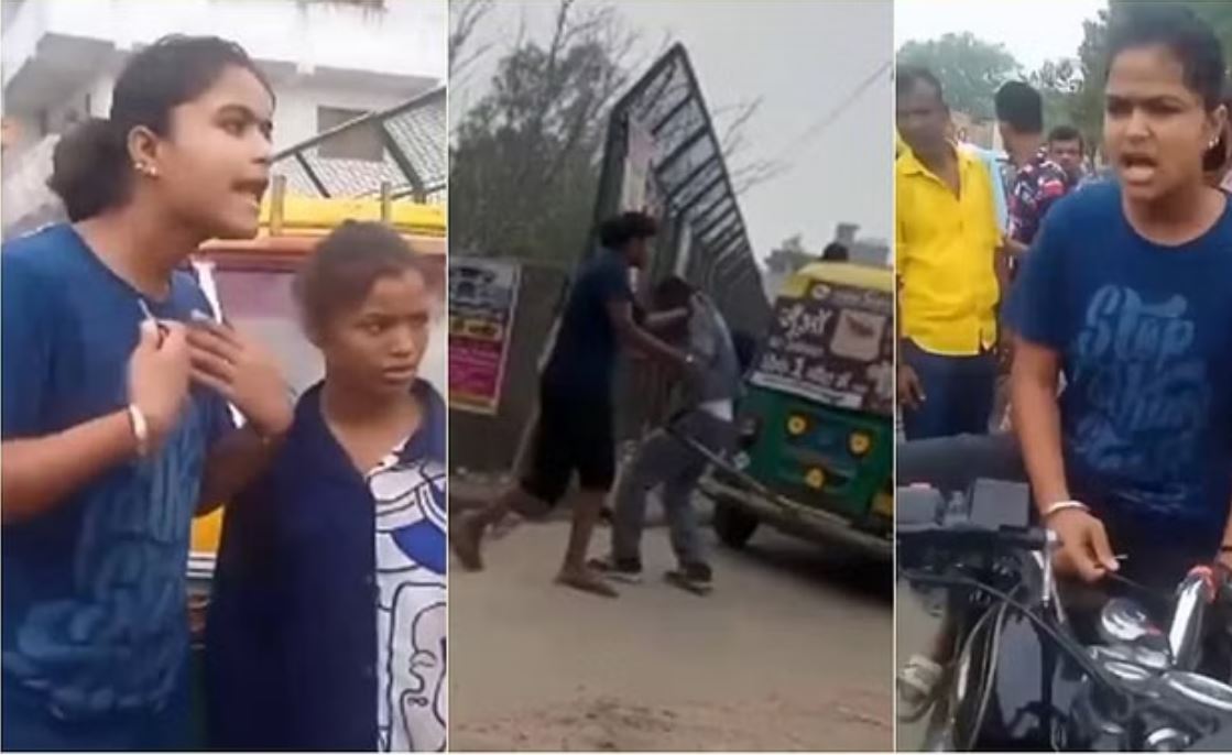दिल्ली: युवती ने कहासुनी होने पर ऑटो चालक को डंडे से जमकर पीटा