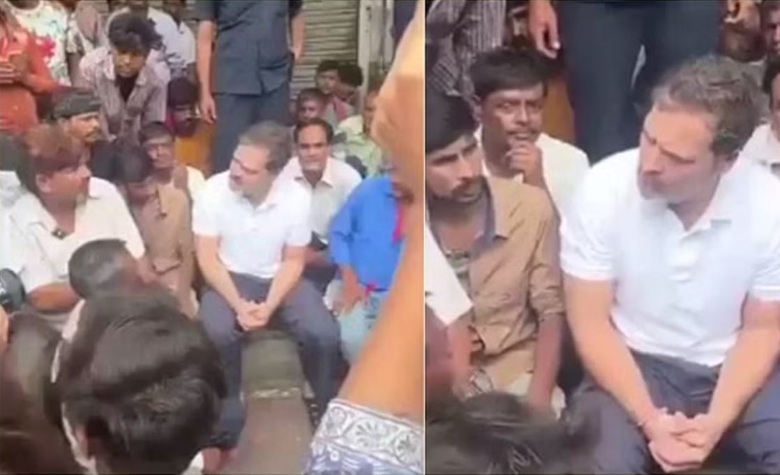 दिल्ली में रेहड़ी-पटरी वालों से मिले राहुल गांधी, मजदूरों के बीच बैठे दिखे