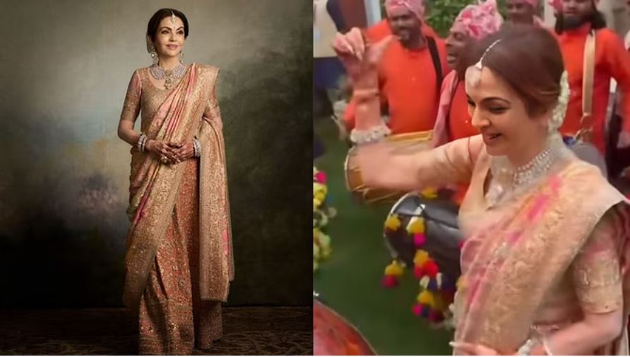 बेटे की शादी में ढोल पर थिरकीं नीता अंबानी, दिलवाले दुल्हनिया ले जाएंगे पर किया डांस