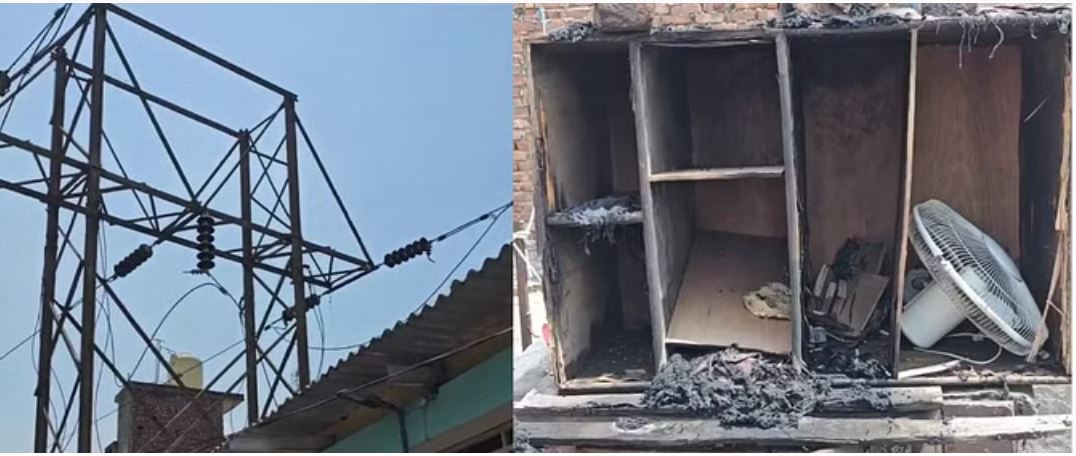 यमुनानगर में हादसा: 66 हजार केवी तार टूट कर घरों पर गिरी