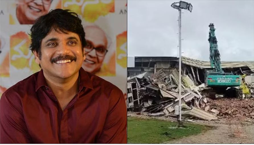 दक्षिण भारत के जाने-माने अभिनेता नागार्जुन के कन्वेंशन हॉल पर चला बुलडोजर