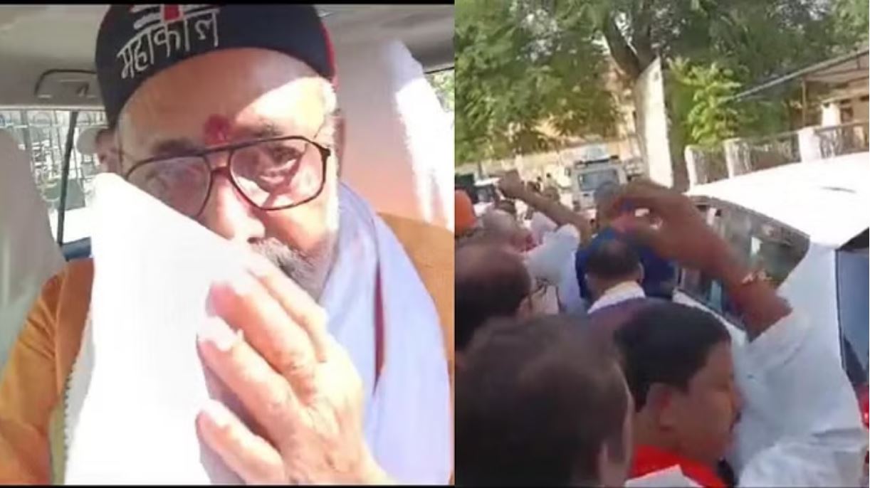 जनता दरबार से निकलते समय गिरिराज सिंह पर युवक ने हमला किया