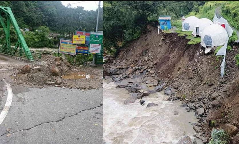 तुंगनाथ घाटी में मूसलाधार बारिश से भू-धंसाव, केदारघाटी को जोड़ने वाले कुंड पुल पर भी खतरा