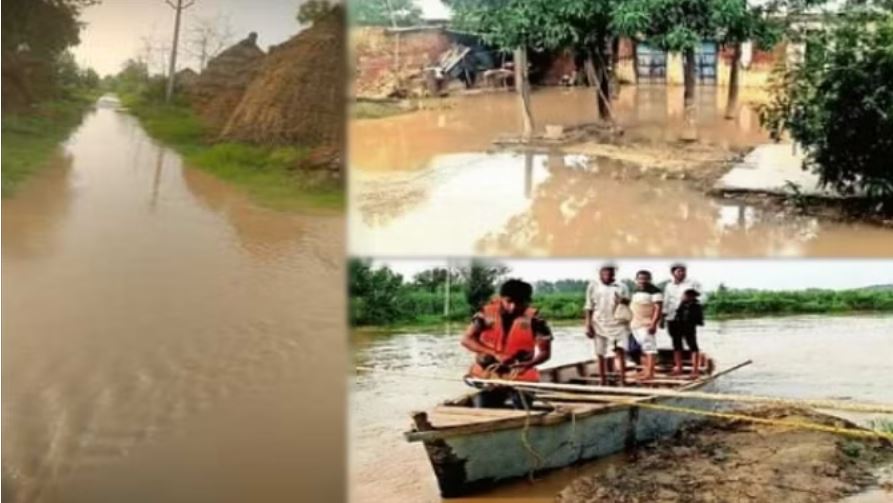 मुज़फ्फरनगर: उफान पर सोलानी नदी, छह गांव के रास्तों पर पानी ही पानी