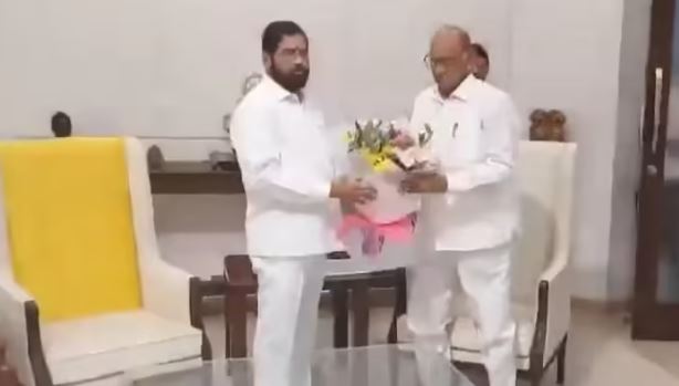 राज ठाकरे के बाद शरद पवार से मिले सीएम एकनाथ शिंदे