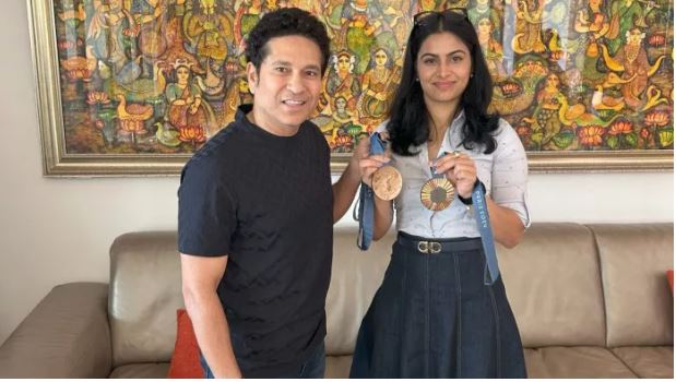 मनु भाकर ने सचिन तेंदुलकर से की मुलाकात, अपनी सफलता के लिए दिया श्रेय