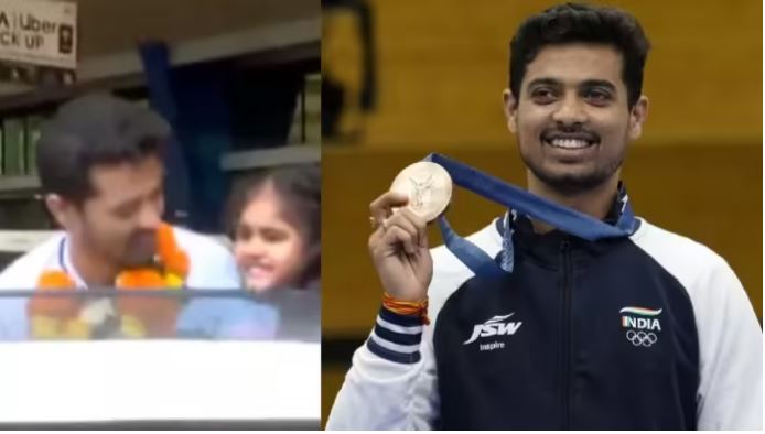 स्वप्निल कुसाले की हुई वतन वापसी, पुणे हवाई अड्डे पर ओलंपिक मेडलिस्ट का भव्य स्वागत