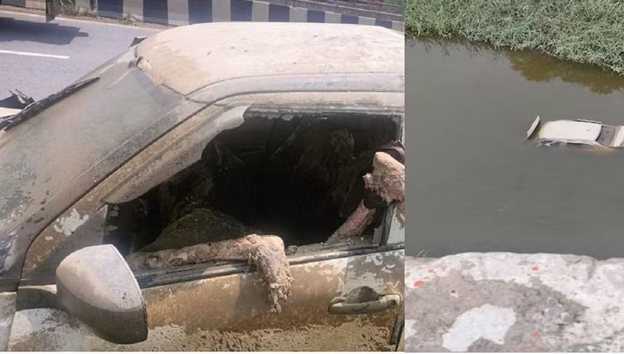 केएमपी के पास ड्रेन में डूबी कार में मिला युवक का शव, 16 दिन पहले हुआ था लापता