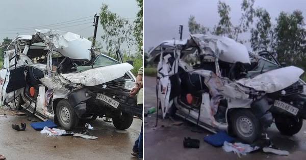 राजस्थान के श्रद्धालुओं की कार विदिशा में ट्रक में घुसी, 4 की मौत, 6 घायल