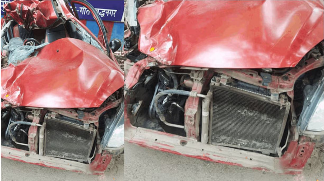 नोएडा: ट्रैक्टर ने कार को मारी जोरदार टक्कर, चार लोगों की मौत