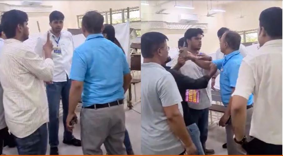 डीयू छात्रसंघ चुनाव के दौरान हंगामा, प्रोफेसर के साथ मारपीट