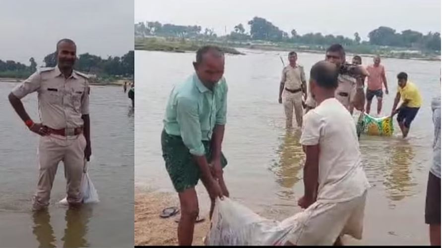 गया: पुलिस ने नदी में शराब माफियाओं द्वारा छुपा कर रखे गये अवैध शराब को किया बरामद