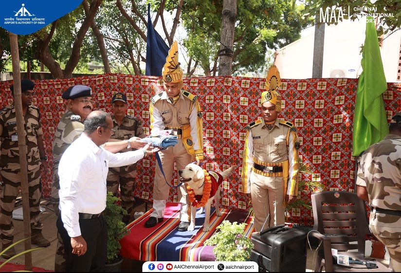 चेन्नई: सीआईएसएफ के डॉग स्क्वायड के हीरो की शानदार विदाई