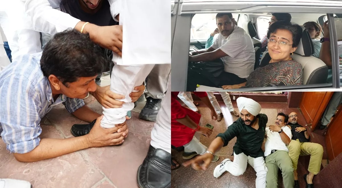 दिल्ली: बस मार्शलों को लेकर हाई-वोल्टेज ड्रामा, बीजेपी विधायक के पैरों में गिरे आप के मंत्री