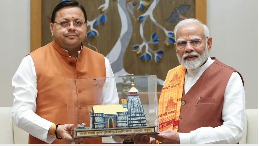 सीएम धामी ने पीएम मोदी से की मुलाकात, हरियाणा जीत की दी बधाई