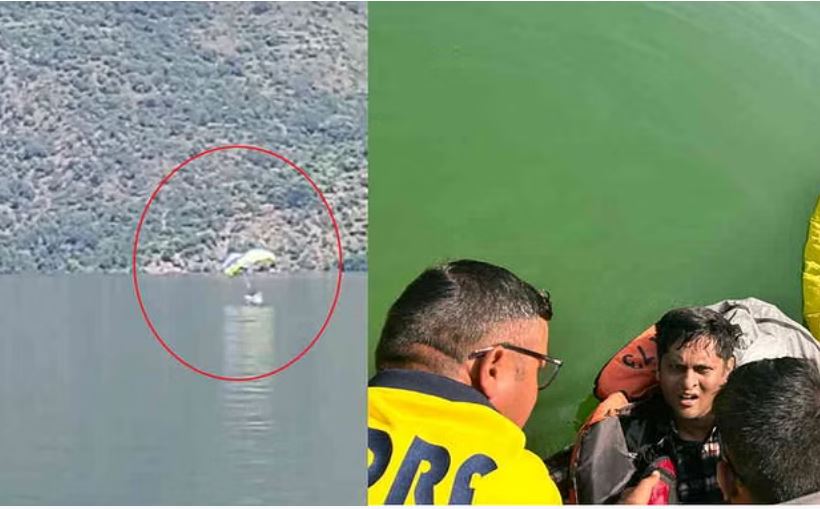 टिहरी: प्रशिक्षण के दाैरान अचानक टिहरी झील में गिरा पैराग्लाइडर