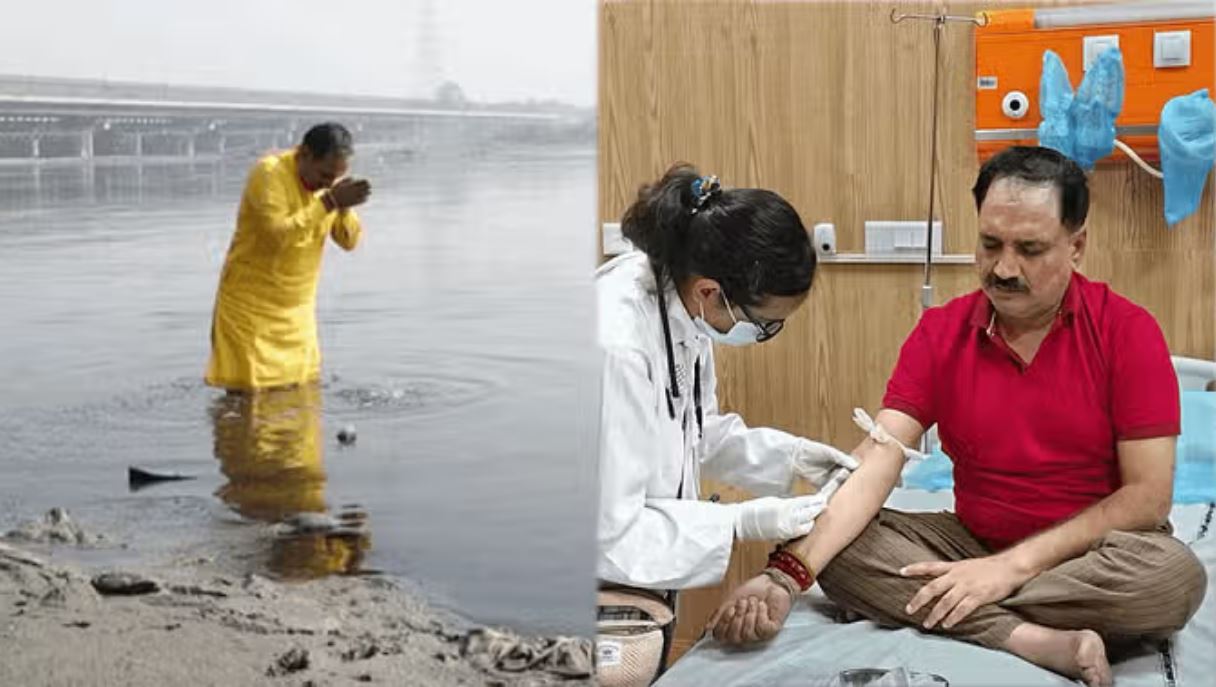 यमुना में नहाने से बीमार हुए वीरेंद्र सचदेवा, गोपाल राय बोले- भाजपा फैला रही प्रदूषण