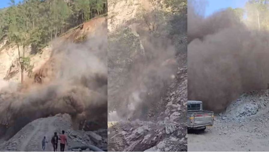 चमोली: हेलंग-मारवाड़ी बाईपास पर सड़क कटिंग के दौरान हुआ भूस्खलन