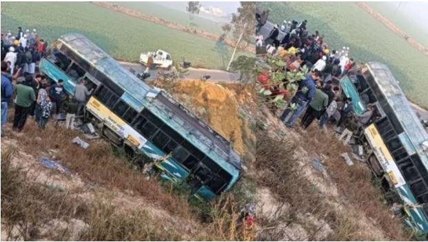 मोगा-जालंधर हाईवे पर बस की बोलेरो से भीषण टक्कर, 50 यात्री घायल