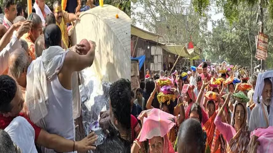 मथुरा में आस्था का सैलाब: विभिन्न देशों के भक्तों ने विधि-विधान से किया गोवर्धन पूजन