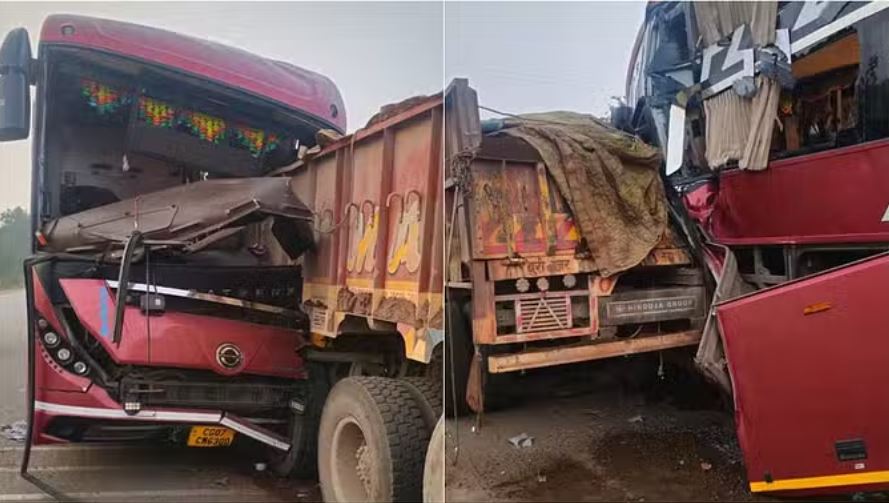 बीजापुर: खड़े ट्रक से टकराई बस, सात यात्री हुए घायल; अस्पताल में कराया गया भर्ती