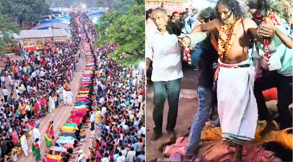 अनोखा मेला! सड़क पर लेटीं महिलाएं, शरीर पर पैर रख गुजरते पुरुष