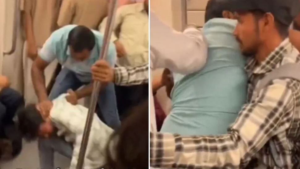 भरी मेट्रो में युवक को गिराकर दो बंदों ने बेरहमी से पीटा, दिल्ली मेट्रो का नया वीडियो वायरल