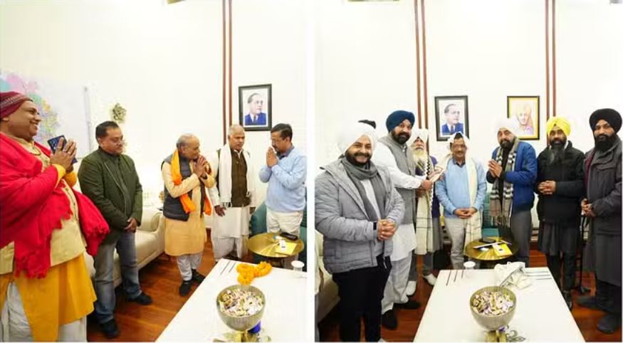 ₹18000 घोषणा के बाद केजरीवाल को धन्यवाद कहने पहुंचे पुजारी-ग्रंथी