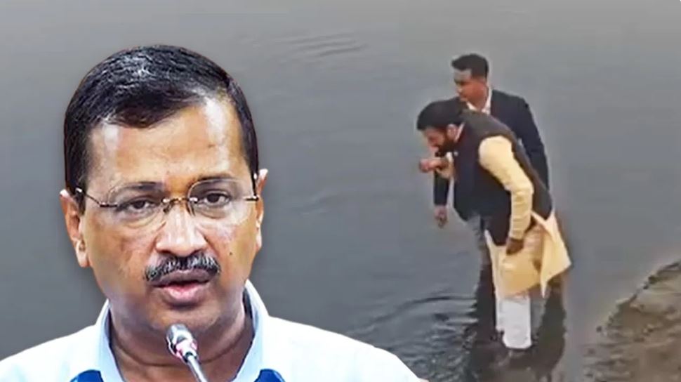 सैनी ने यमुना का आचमन किया, केजरीवाल बोले- मुंह में लेकर थूक दिया