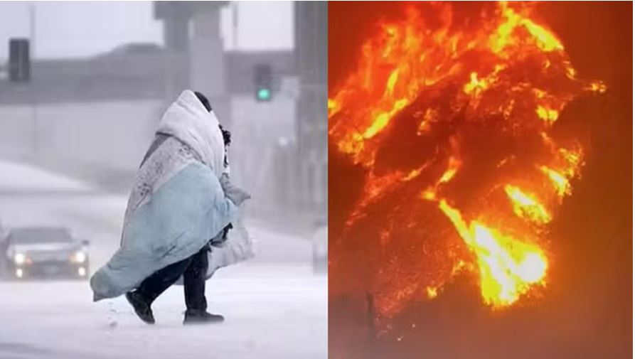 आग के बाद बर्फ-बारिश और तूफान से सहमा अमेरिका, अटलांटा में आपातकाल