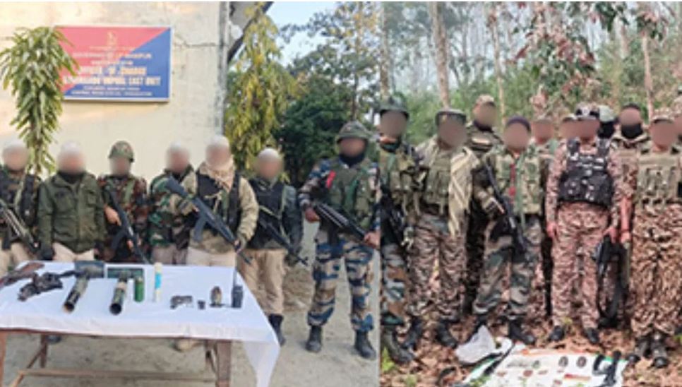 संयुक्त अभियान में मणिपुर से भारी मात्रा में हथियार और गोला-बारूद बरामद