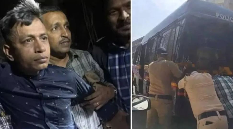 सैफ के हमले के आरोपी को ले जा रही पुलिस वैन हुई बंद, धक्का देने पर भी नहीं हुई स्टार्ट