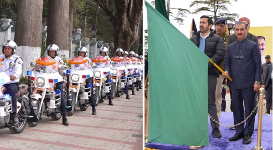 सुक्खू ने सड़क सुरक्षा के लिए 27 पुलिस मोटरसाइकिलों को झंडी दिखाकर किया रवाना