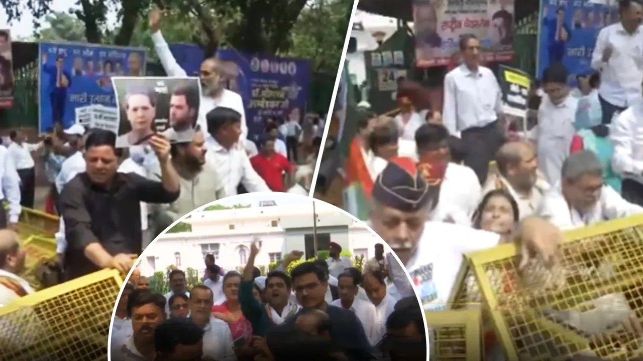 नेशनल हेराल्ड केस: सोनिया-राहुल पर कार्रवाई को लेकर कांग्रेस का देशभर में प्रदर्शन